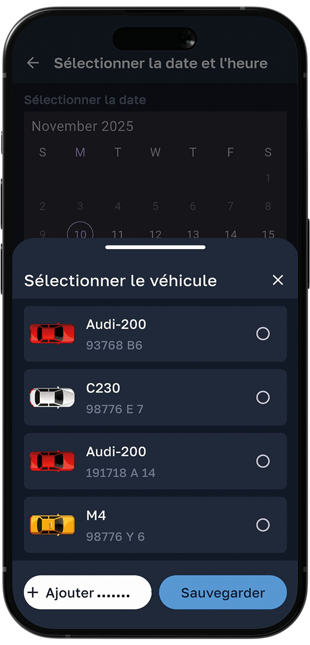 Sélection type véhicule eBlasa
